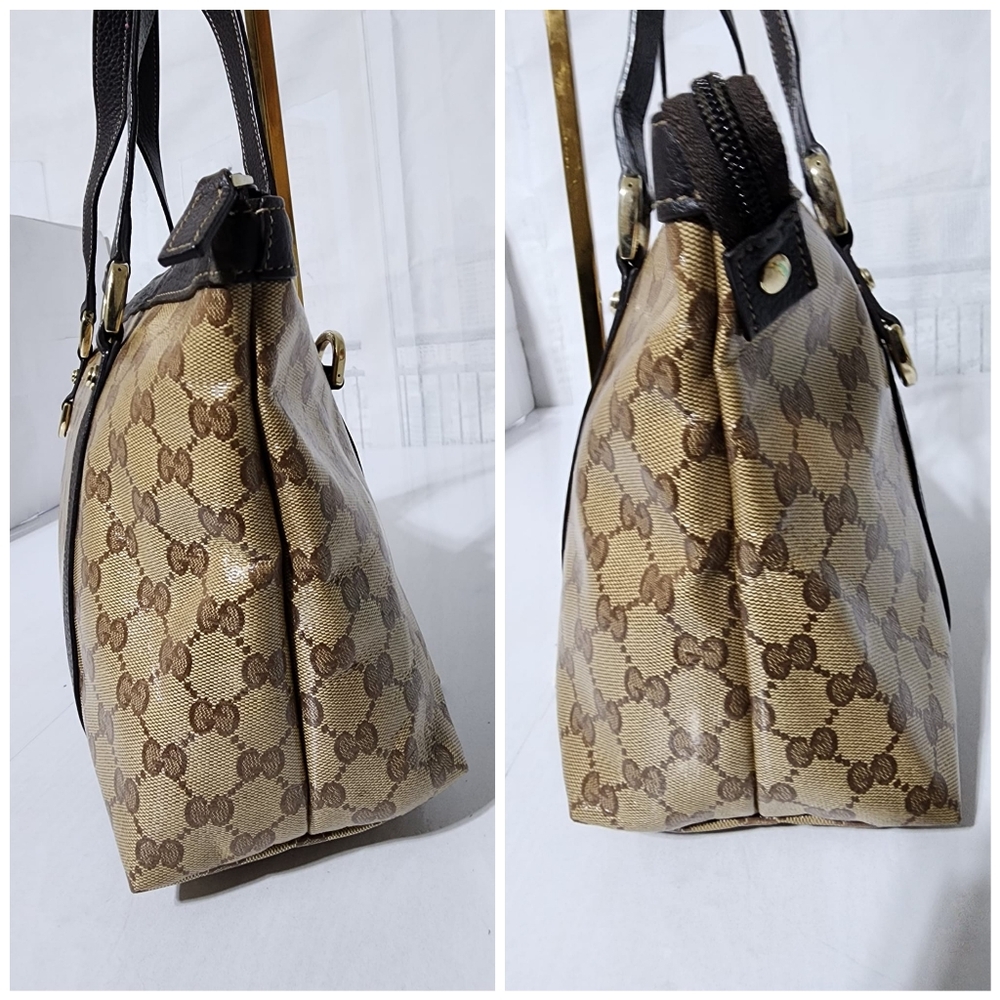 GUCCI Crystal Monogram Medium Abbey Tote Brown - Picture 8 of 12